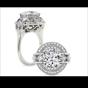 Peter Storm 18k semi-mount and 18k wedding band vintage 7800